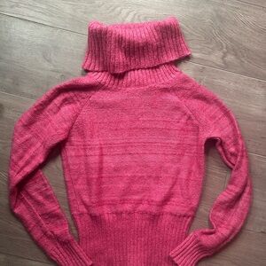 Women's Pink Turtleneck Sweater